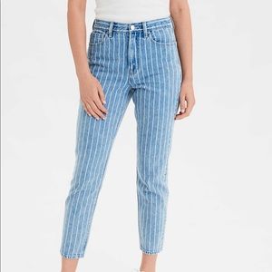 American Eagle High Rise Mom Jean Striped